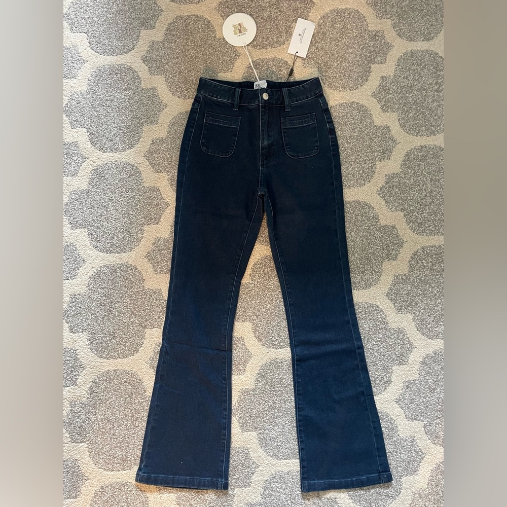 Princess Polly Dalta Mid-Rise Flare Denim Jeans (Size 2)